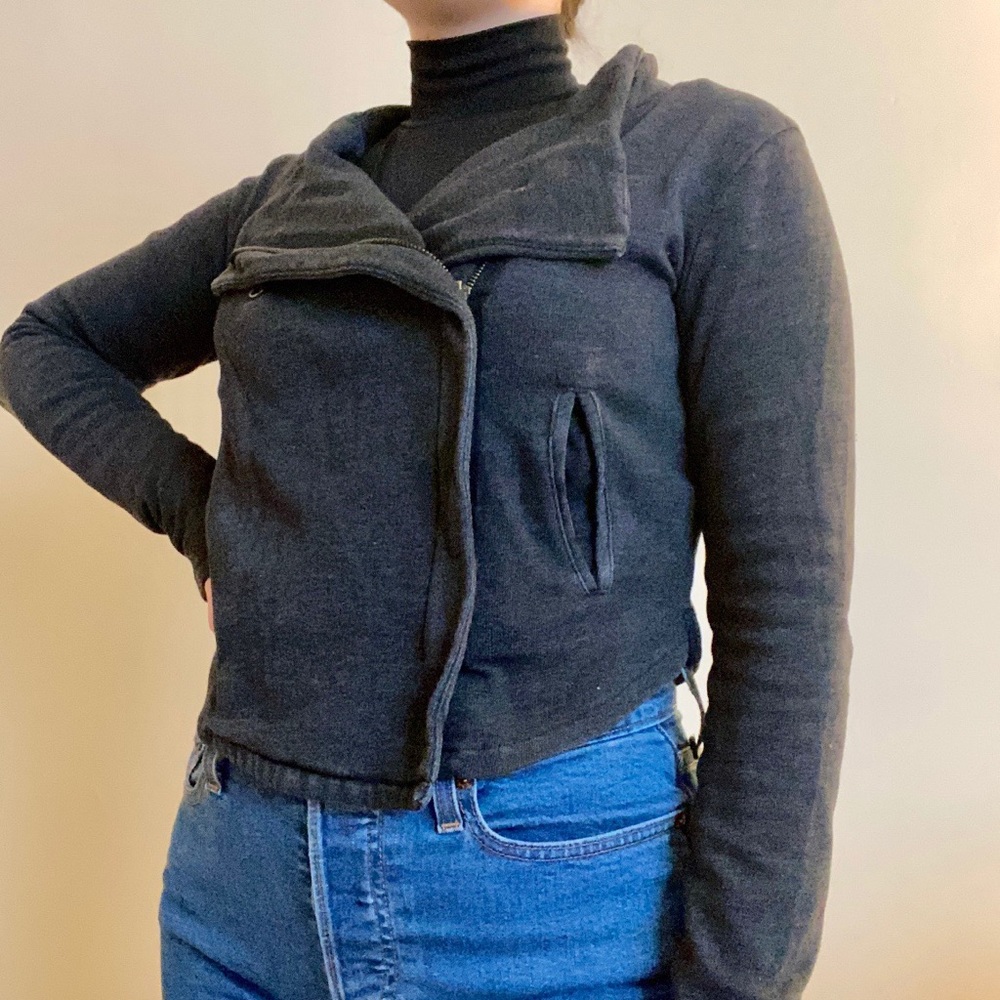 Grey Converse moto style zip up.